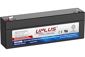 UPLUS NEW TECHNOLOGY BATTERY UPLUS LP12-2.1 12V 2.1Ah Rechargeable Agm Battery, Sealed Lead Acid Replacement Batteries, for UPS Backup, Burglar Alarm with T1/F1 terminal