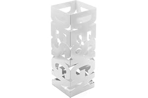 VERSA Design Portaombrelli per Ingresso, Corridoio, Camera, Giardino. Portaombrelli Piccolo e Moderno, Misure (A x L x l) 52 x 18 x 18 cm, Metallo, Colore Bianco
