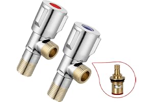 MAKINGTEC 2pcs/set 1/2' Angle Valve, Toilet Water Shut Off Valve 1/4 Turn for Bathroom/Kitchen Sink/Pipes Faucet/Wash Basin