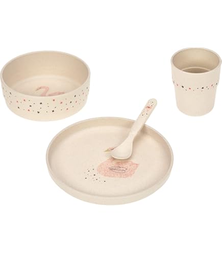 Lässig 1310062452 Little Water kinderservies set (borden, beker, schaaltjes, lepel) van PP en cellulose zonder melamine walvis,4 Stuk (1er-pakket) blauw : Lässig