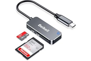 Lector de Tarjetas SD, Beikell USB C Lector de Tarjetas SD/Micro SD USB 3.0 Adaptador Tarjetas de Memoria - Soporta SD/SDXC/Micro SD/Micro SDXC/SDHC/MMC, Compatible con MacBook Pro/iPad Pro/Air/Galaxy