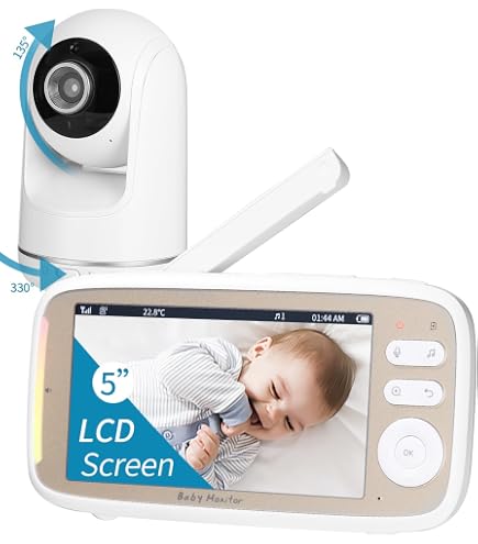 VSIFEHSO Babyphone Caméra Bébé Surveillance 5 720P LCD Caméra Babyphone 3500mAh avec Vision Nocturne Zoom VOX Communication Bidirectionnelle Détection de Température Réveil et 8 Berceuses VSIFEHSO Babyphone Caméra Bébé Surveillance 5 720P LCD Caméra Babyphone 3500mAh avec Vision Nocturne Zoom VOX Communication Bidirectionnelle Détection de Température Réveil et 8 Berceuses
