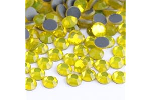 BEADSLAND Crystal Hotfix Rhinestone,Machine Cut Stone 1440pcs/pkg (Lemon Yellow,SS10/3mm)