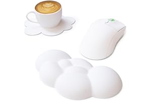 ZIYOU LANG Cloud Podpórka pod nadgarstek Klawiatury Myszy, Ergonomiczna Podkładka Pod Mysz z Podstawką, Antypoślizgowa Podstawa, Podpórka pod Nadgarstek do Komputera, Laptopa, Myszy - Biały