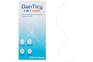DANTICY Zahnseide für Zahnspangen, Super Floss Threaders, 70 vorgeschnittene Fäden, 1 Packung