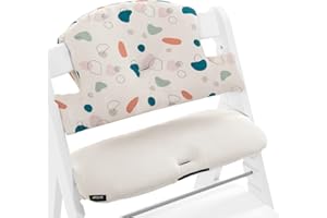 hauck Coussin Chaise Haute Bébé Highchair Pad Select, Compatible avec Chaises Alpha+, Beta+ et Arketa, Antidérapant, Double Rembourrage au Dossier, Facile à Fixer, Jersey Organic