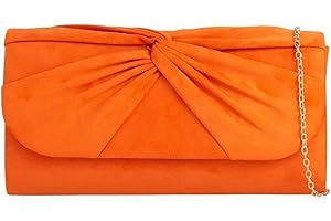 USHOPUK Suede Pleated Style Bridal Prom Wedding Evening Clutch Party Purse Hand Bag