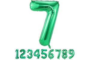 MACLUNAR Number Balloons 7,Green 7 Balloon 40 Inch Giant Helium Foil Number Balloons for Boys Girls Party Decor Birthday Anniversary Graduation Party Decorations Supplies