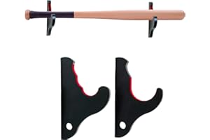 FOXSMZZ Baseball Bat Display Rack Softball Bat Holder for Horizontal Display Wooden Bat Rack for Memorabilia and Collectible (1 Tier), Black