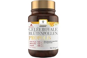 ‎BEE & YOU Bee&You Propolis, Gelée Royale, Blütenpollen Tabletten 500mg - 60 Tabletten, Keine Zusatzstoffe, Fairer Handel, 100% natürlich, ohne Zusatzsstoffe, hochdosiert, Schutzharz der Bienen, Propolis Kapseln