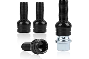 NAZAZ 4 Boulons de Roue Antivol en Acier avec Écrous de Roue M14 * 1.5 MM, Goujons de Roue Résistants à la Corrosion, Compatible BMW et Voitures Européennes