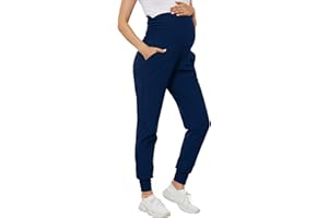 PARNIXS Women's Maternity Joggers Over Bump Stretchy Sweatpants Workout Sports Lounge Pregnancy Pants Yoga Trousers with Pockets