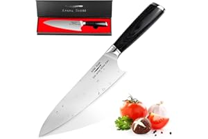 Aroma House Couteau de cuisine 8 pouces,Couteau de chef,Couteau de coupe ultra tranchant en acier inoxydable à haute teneur en carbone pour la cuisine et le restaurant avec poignée ergonomique
