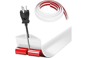 BOCGUY Pasacables Suelo, Canaleta Cables Suelo, 1M x3cm Protector de Cables para Suelo, Cubiertas de Suelo para Cables Autoadhesiva Montaje para Todos los Hogar, Oficina, Escuela,Almacén(Blanco-Redondeado)