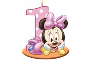 PARTYLANDIA Ostia Cialda Minnie Bambina Torta Decorazioni Festa Dischi Compleanno