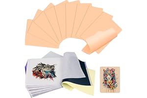 DOG'S BOOTY Piel Sintetica Tatuaje Piel Sintetica Tatuaje Profesional con 10 Piezas Papel Transfer Tattoo Uso con Maquina de Tatuar para Principiantes y Artistas del Tatuaje 20x14x0,1cm 10 Piezas