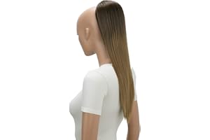 CAISHA by PRETTYSHOP 55cm Coda Capelli Nina Con Coulisse Capelli Extensions Finta Per Donna Posticcio Per Capelli Liscio Marrone Chiaro Mix PH525