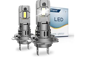 Sinoparcel H7 LED Ampoule de Phare, Lampe Ventilée Anti-erreur Homologuée au Remplacer H7 Halogène pour Feux de Croisement/Route et Antibrouillard Voiture, 12V 35W Blanche 6500K, Lot de 2