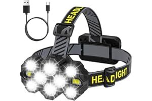 MOXTOYU Super Bright LED Head Torch Rechargeable 2023 Edition, 22,000 Lumens Headlight with 10 LEDs and 10 Modes, Hands-Free Flashlight for Camping, Fishing, Cycling, Hiking, IPX4 Waterproof