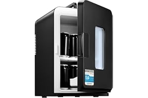 NORTHCLAN 15 Litre Mini Fridge with 220 V AC/12 V DC for Car and Home Use, Portable Electric Cooler and Heating Fridge, Perfect for Drinks, Cosmetics, Snacks, Max & Eco Mode, Black