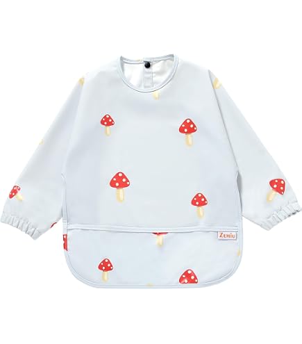 Happy Fruits Cherry Design Bavaglini A Maniche Lunghe Lässig - Set 2 Pezzi Impermeabile Bavaglini Per Pittura - 5