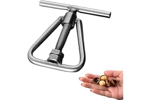 EnweiBingshi Nut Cracker Tool Stainless Steel Nut Cracker Sturdy Pecan Cracker Heavy Duty for All Nuts, Pecan, Walnuts, Macadamia Nuts, Hazelnut, Almonds (silver)