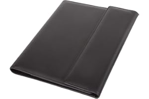 Alassio 30068 Ring Binder Folder DIN A4 Salvo Imitation Leather, Writing Case in Black, Organiser Folder, Approx. 33 x 27 cm, conference folder with pad, slip pocket