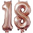 Meowoo 18 Ans Décoration Anniversaire, Fête Ballons 18 ans Chiffre Ballons pour 18e Anniversaire de Mariage Fête d'anniversai