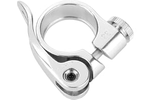 VGEBY Abrazadera tija Sillín, Pinza Bicicleta Perno Aleación Aluminio, Engranaje fijo para Bici montaña (Plata) Abrazadera Sillin Bicicleta 25Mm