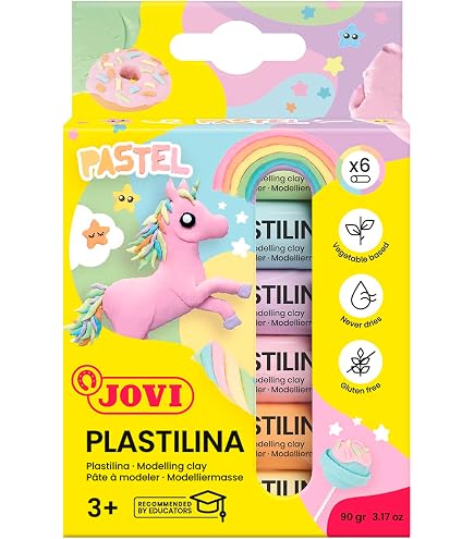 Jovi - PLASTILINA, pâte à modeler végétale, 30 x 50 grammes