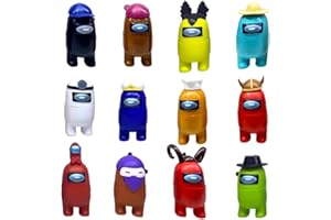 IOSCDH Among-Us, Among-Us Crewmate Figures 12 Pack Deluxe Box Among-Us Actionfigur Unter Uns Spielzeugen Crewmate Ornament Modell Among-Us Desktop Dekoration Mini Puppe Geburtstag Party Geschenk