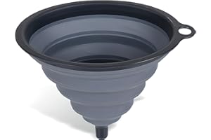 SECENART SECEN LONDON - Two Color Collapsible Funnel,Funnel for Liquid and Powder Transfer, Smart Kitchen Tools, Foldable Funnel, Sturdy Material, Healthy Product, Heat Resistant Folding Funnel (GREY)
