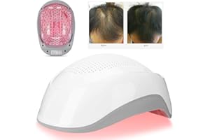 ZJCHAO Haarwuchs-Kappe, Aimanfun-Haarwuchsgeräte, Haarausfallbehandlungshelm zum Ausdünnen des Haares, 180 Stück leichte Chips -Haarwuchsmittel Grau