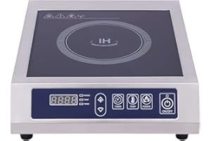 BATHRENA 3500W Elektrischer Induktionsherd, 43cm Induktionskochplatte Kochplatte, Schwarze Kristallplatte, Edelstahl Heißer Plattenherd Induktionsherd Elektrischer Herd, Induktion Herd Kochfeld