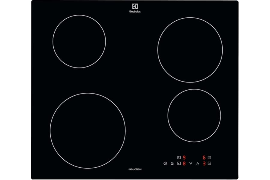 Electrolux Serie 300 Piano Cottura a Induzione 4 Fuochi da Incasso, EIB60424CK, Comandi SliderTouch, 60 cm, 590x520 mm, Nero