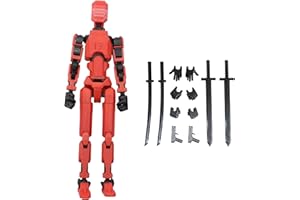 Qingsi Multi-Jointed Movable Robot 3D Printed Mannequin Toyslucky PVC Model Lucky 13 Full Body Activity Robot Action Figures Body Desktop Decorations For Action Figures Toys Gifts Game Gifts,Red