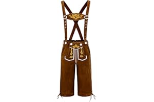 COSAVOROCK Lederhosen con Tirante para Hombre Disfraz de Oktoberfest Bávaro