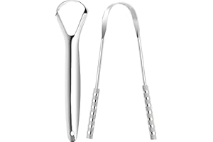Limpiador lingual de GTEX – 100% acero inoxidable raspador lengua contra el mal aliento – Tongue Scraper Cleaner [Pack de 2]