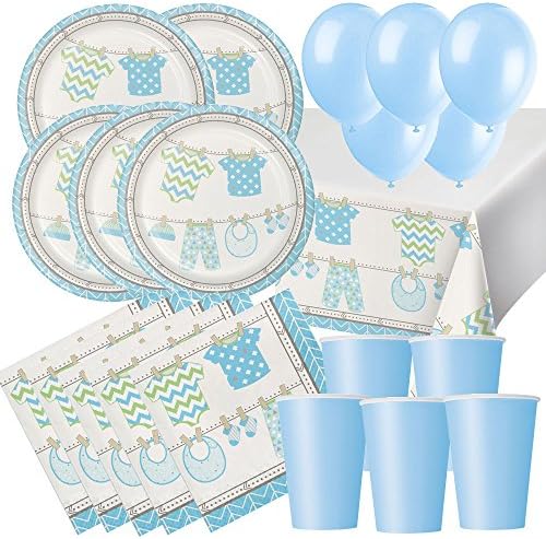 PartyParty Bundle of Joy Blue Baby Shower Essential Party Pack (16 People)
