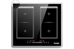 COOKSIR Induction Hob 4 Cooking Zones, 59cm Built-in Electric Cooktop, 2 Flex Zones for BBQ Function, with Slider Touch Control, Timer, Boost and Child Lock，9 Power Levels，7200W