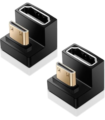 RIIEYOCA 8K Micro HDMI Adapter – 90° Winkel, 48 Gbps, Unterstützt 8K@60Hz & 4K@120Hz, 2er Pack, Kompatibel Mit Raspberry Pi & Kameras