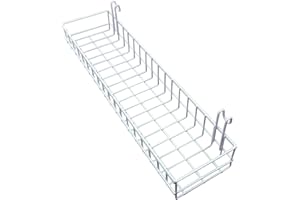 ANZOME Cesta Rejilla, Cestos Rejilla para Panel Rejilla Pared, Accesorios de Panel de Rejilla, Cesta Metal(Blanco)