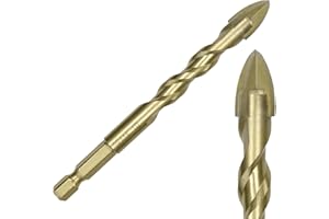 Draak 10mm Tile 4 Point Carbide Twist Spiral 1/4 Hex Shank Bit Glass Hard Tiles Drill Ground Tip