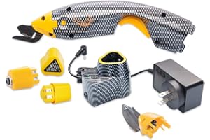 Loboo Idea Forbici Elettriche EC-02 Forbici per Tessuto Cordless 1200mAh/3.6V Potente Forbici per Tessuto Ricaricabile Cesoia con 2 Batterie e 2 Lame da Taglio per Cartone Artigianale