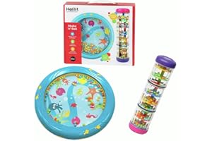 EDUSHAPE Halilit Shake n Roll Musical Instrument Gift Set. Includes an Ocean Drum and Rainmaker Music Sensory Baby Toy. BPA Free. Suitable for Boys & Girls from 12 months +
