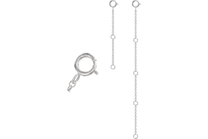 Aeon Sterling Silver Necklace 2 and 3 pc Necklace Extenders. 1,2, & 4 and 2 & 4 inch Extenders | Adjustable 925 Silver Chain Extensions for Necklaces, Bracelets, Anklets