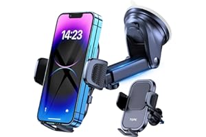 TOPK Car Phone Holder, Strong Suction Phone Holder for Cars Dashboard/Windscreen/Air Vent One Button Release for 4.0 to 6.7 inch Phones