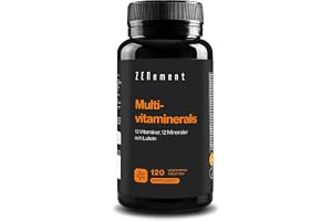 Multivitaminerals - 27 Vitaminer och Mineraler med Lutein - 120 Tabletter | A-Z Multivitamin - 13 Vitaminer och 13 Mineraler i aktiva former - Vegetarisk, Glutenfri - 1 per dag, 4 månader - Zenement