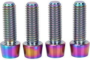 VGEBY1 Vite da Bicicletta 4pcs Vite,Viti Fisse con Stelo da Bici M6 x 18mm in Lega di Titanio Bulloni Conici con Rotore per Bulloni Fissi per Mountain Bike MTB