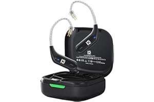 Yinyoo KBEAR BT15 PRO Bluetooth 5.4 Módulo inalámbrico con gancho para la oreja para deportes HIFI Amplia compatibilidad Cable de auriculares para KZ ZS10 PRO/EDX PRO/ZSN PRO/ZST (negro, 2 pin0.78 mm)